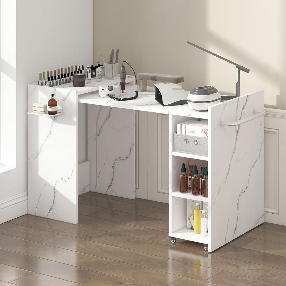 Office Technician - Expandable Nail Technician Table with Adjustable