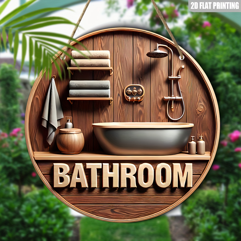 Office Technologies - 1 Piece 2D Wooden Disc Bathroom