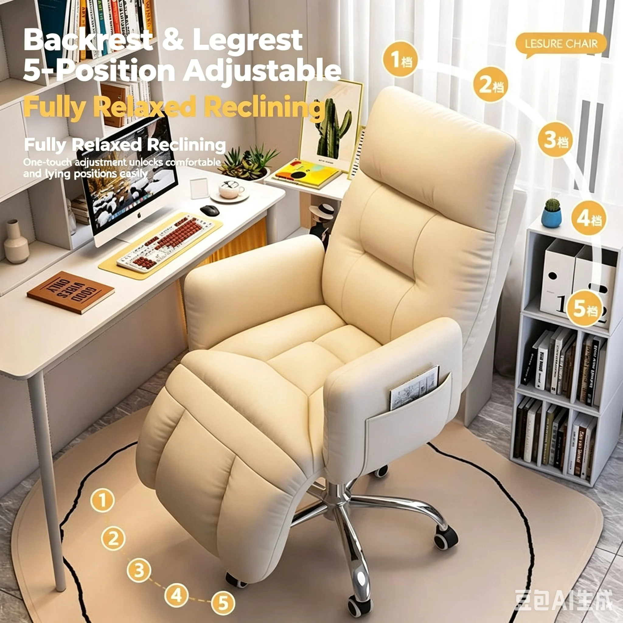 5 Gear Adjustable Recliner Off - Office Tech Gear 评论和价格